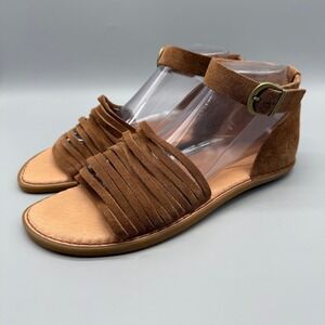 Born Flat Sandals Brown Suede Multi Strap Ankle Buckle Womens 11 M BR0004557